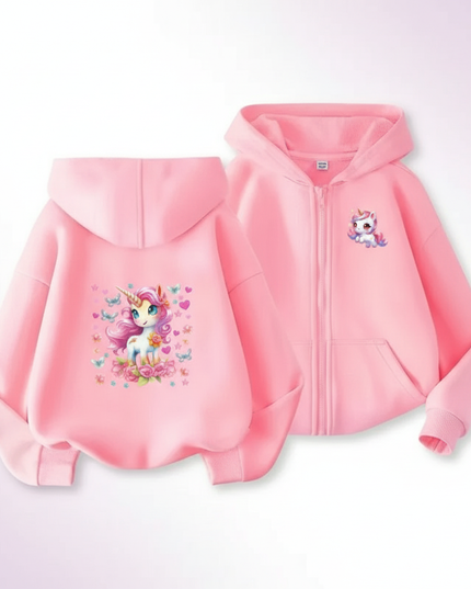 pink kawaii zip hoodie - white-bg