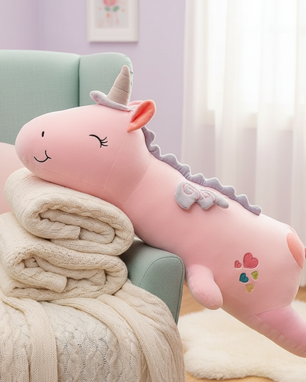 pink led unicorn plush - lifestyle