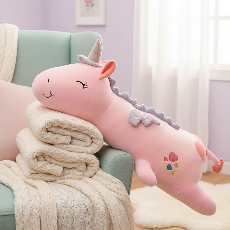 pink led unicorn plush - lifestyle