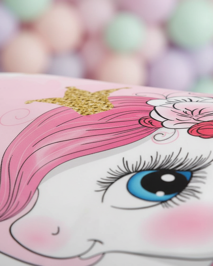 pink little princess unicorn bedding - detail