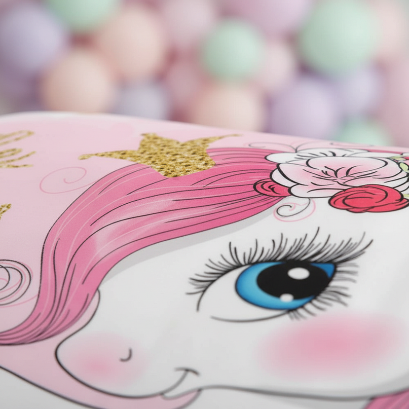 pink little princess unicorn bedding - detail