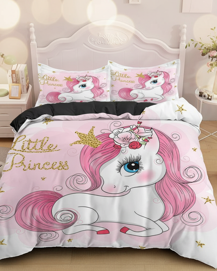pink little princess unicorn bedding - lifestyle