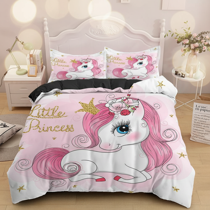 pink little princess unicorn bedding - lifestyle