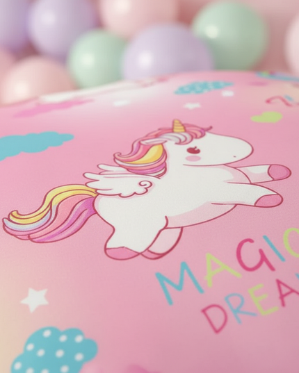 pink magic dream unicorn bedding - detail