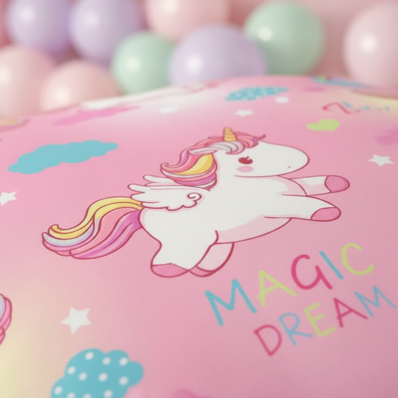 pink magic dream unicorn bedding - detail
