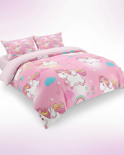 pink magic dream unicorn bedding - white-bg
