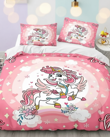 pink magic flower unicorn bedding - lifestyle
