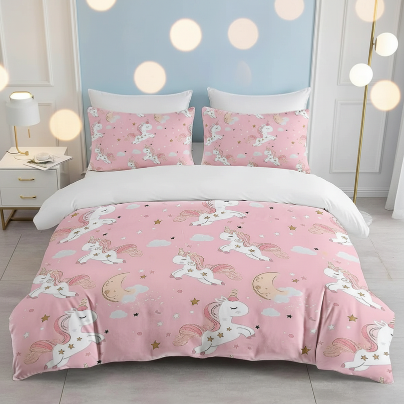 pink moon unicorn bedding - lifestyle