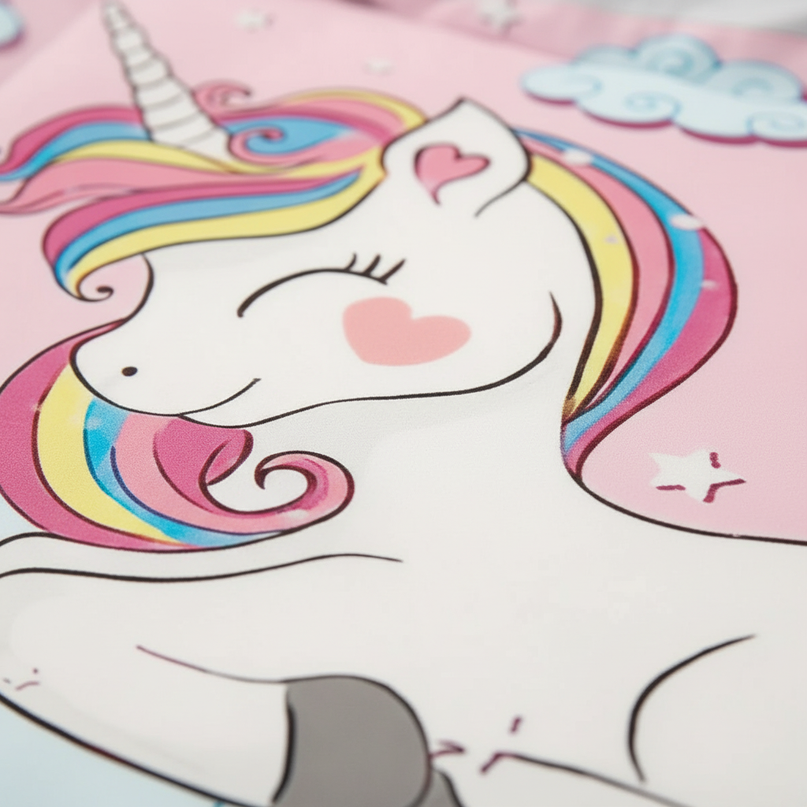 pink naptime unicorn bedding - detail