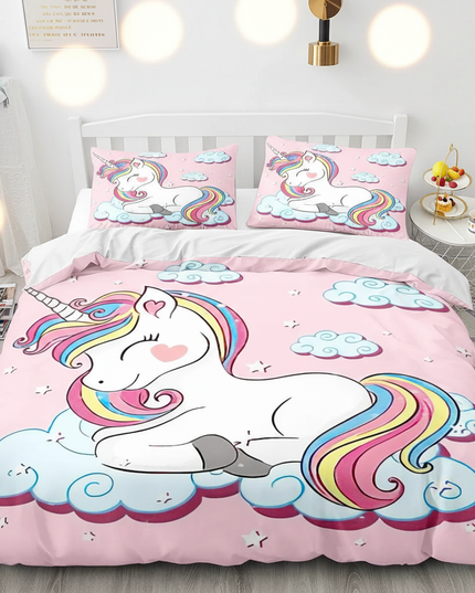pink naptime unicorn bedding - lifestyle