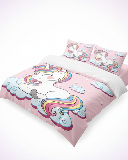 pink naptime unicorn bedding - white-bg