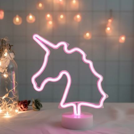 pink neon unicorn night light - lifestyle