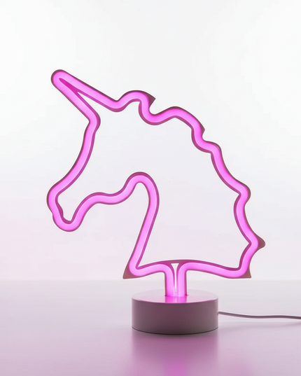 pink neon unicorn night light - white-bg
