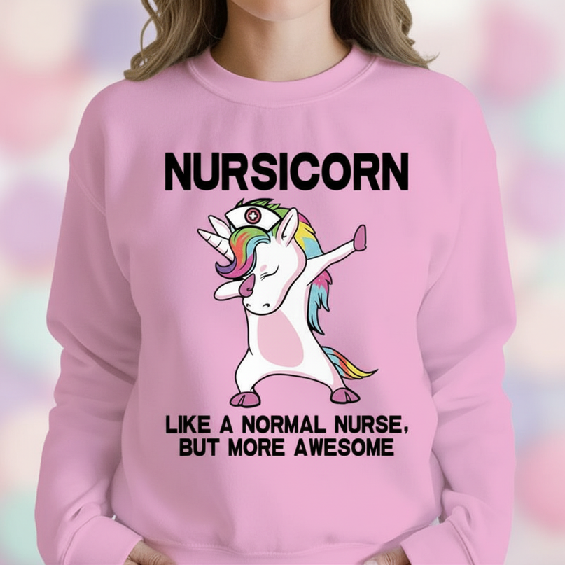 pink nursicorn sweater - detail