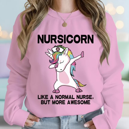 pink nursicorn sweater - lifestyle