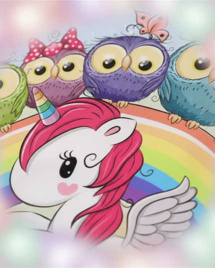pink princess crown unicorn bedding - detail