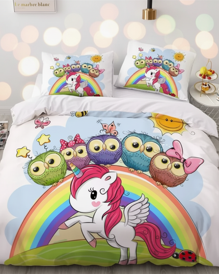 pink princess crown unicorn bedding - lifestyle