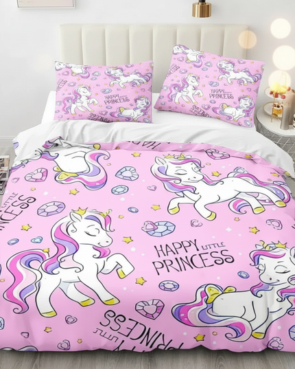 pink princess diamond unicorn bedding - lifestyle