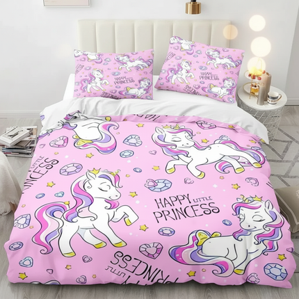 pink princess diamond unicorn bedding - lifestyle