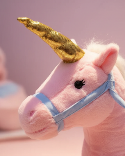 pink princess unicorn plush doll - detail