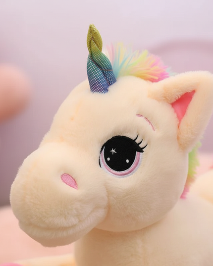 pink rainbow unicorn plush - detail