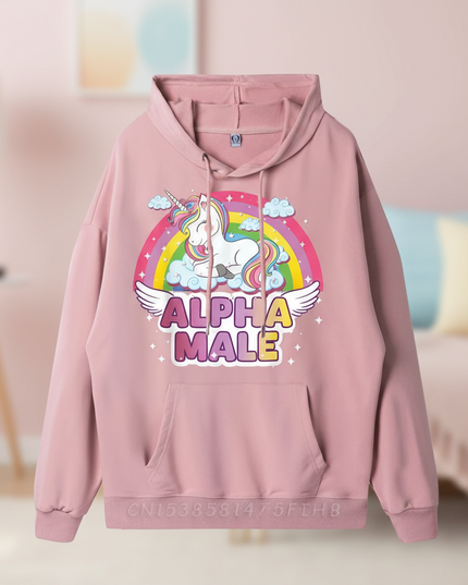 pink sleeping alpha male hoodie - lifestyle