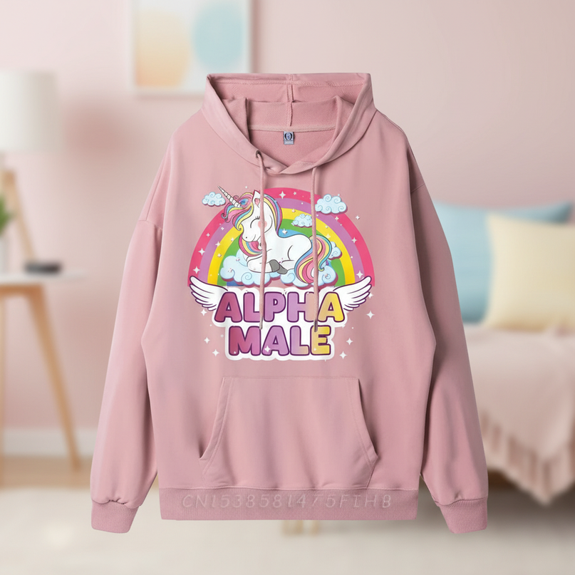 pink sleeping alpha male hoodie - lifestyle