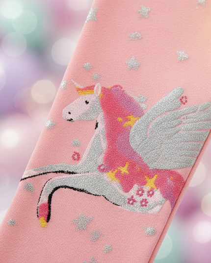 pink sparkle unicorn leggings - detail