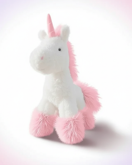 pink standing unicorn plush - white-bg