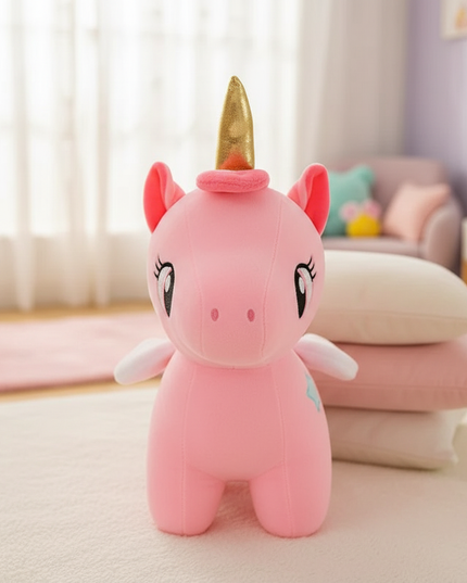 pink star unicorn plush - lifestyle