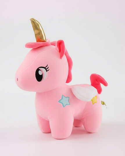 pink star unicorn plush - white-bg