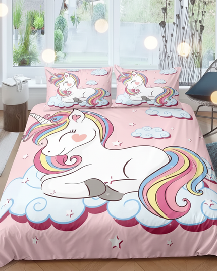 pink sweet sleep cloud unicorn bedding - lifestyle
