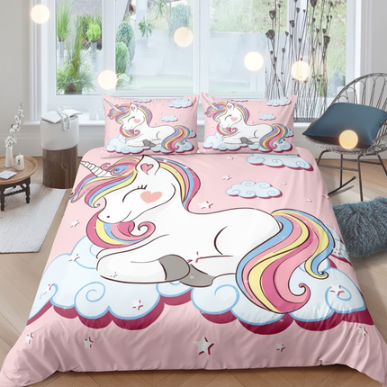 pink sweet sleep cloud unicorn bedding - lifestyle