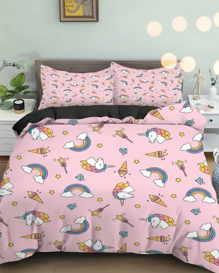 pink sweet treat unicorn bedding - lifestyle