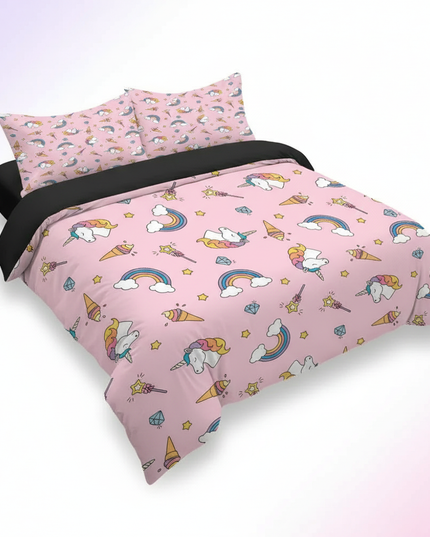 pink sweet treat unicorn bedding - white-bg