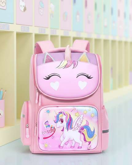 pink unicorn 3d school backpack - lifestyle