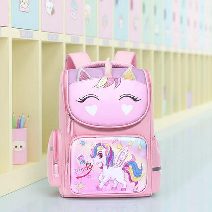 pink unicorn 3d school backpack - lifestyle