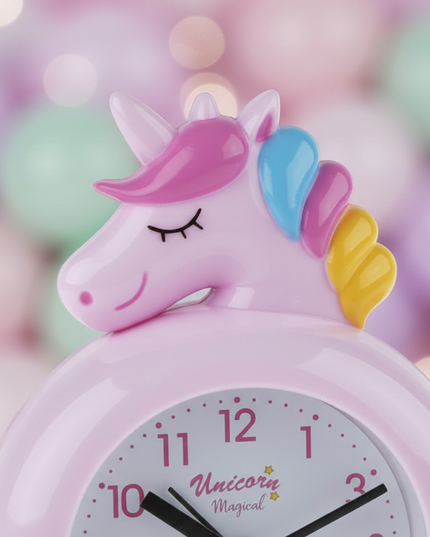 pink unicorn alarm clock - detail