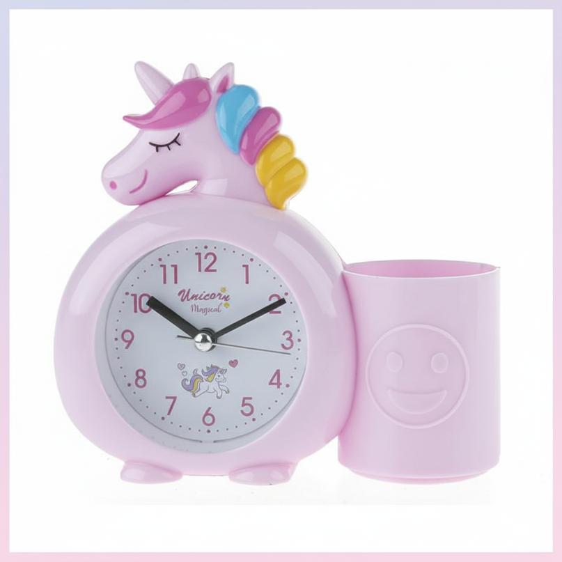 pink unicorn alarm clock - white-bg