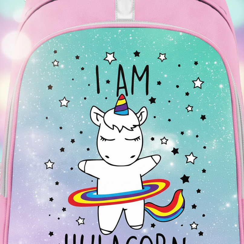 pink unicorn backpack girls - detail