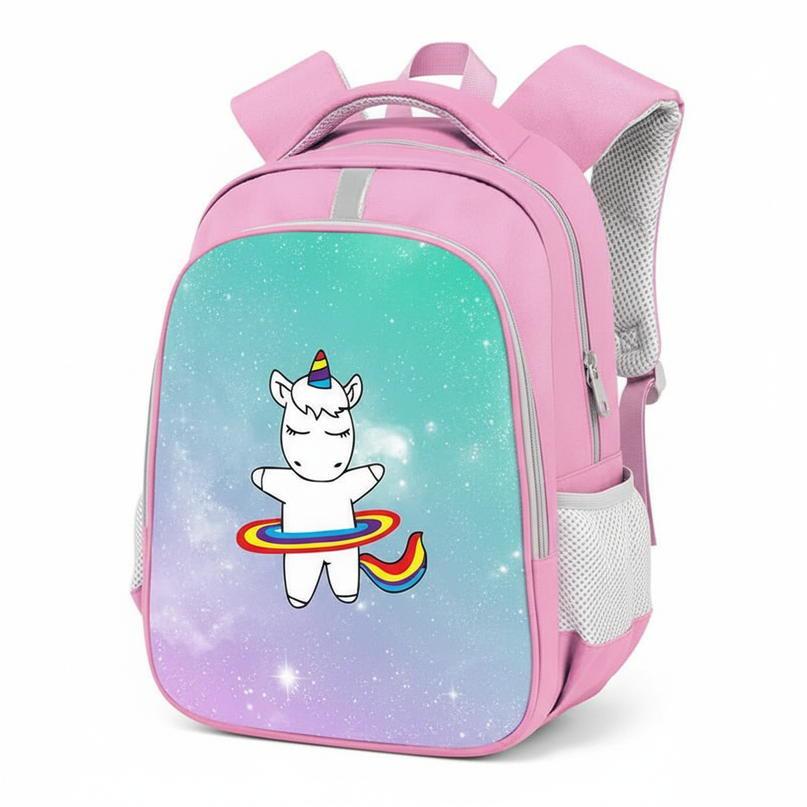 pink unicorn backpack girls - white-bg