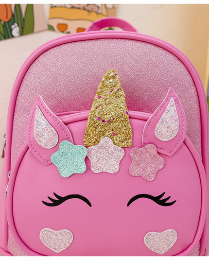 pink unicorn backpack - detail