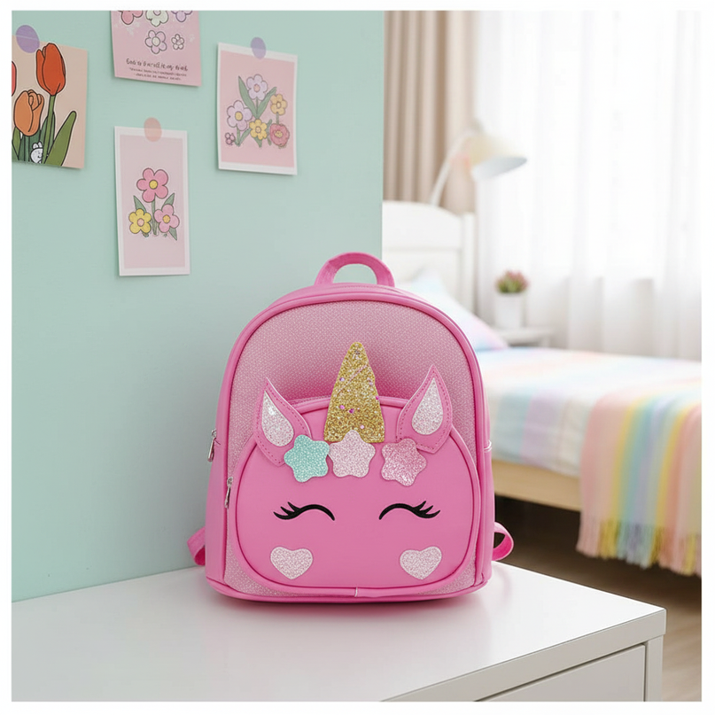 pink unicorn backpack - lifestyle