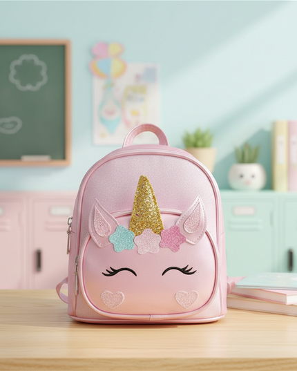 pink unicorn backpack with name - lifestyle