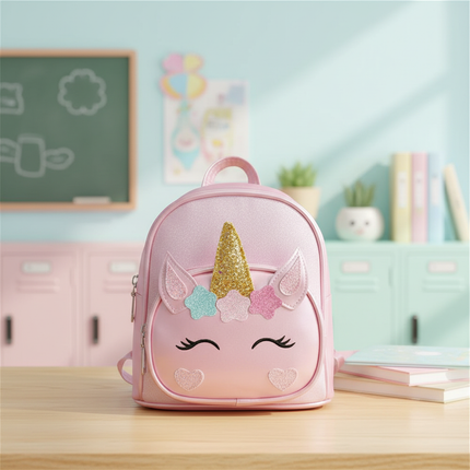 pink unicorn backpack with name - lifestyle