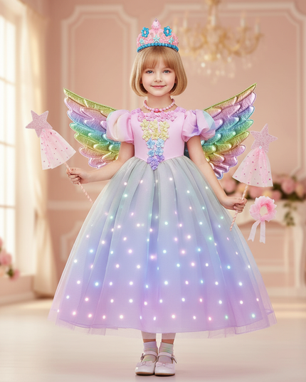 pink unicorn ball gown dress girls - detail