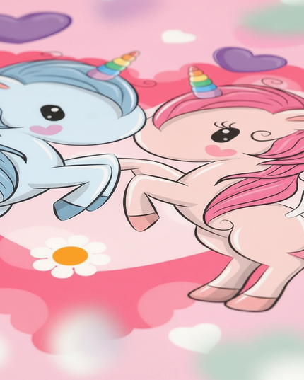 pink unicorn bed sheet set - detail