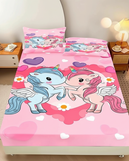 pink unicorn bed sheet set - lifestyle