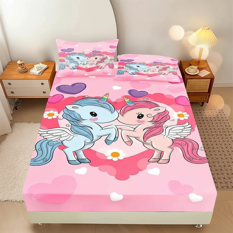 pink unicorn bed sheet set - lifestyle