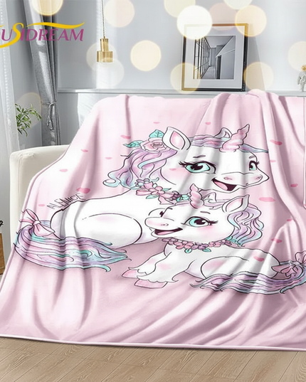 pink unicorn blanket - lifestyle